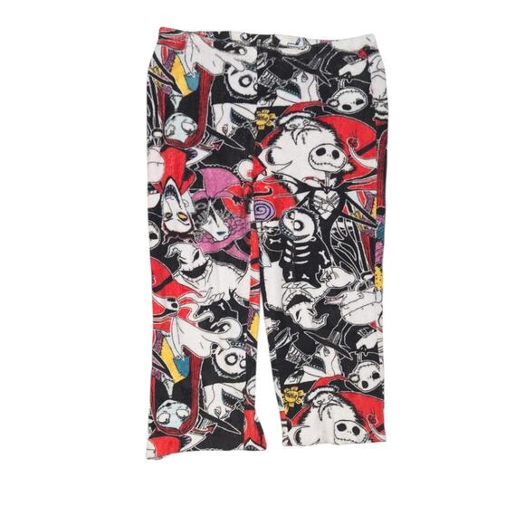 Disney Jack Skellington Pajama Pants – Black Y2K All-Over Print Lounge S-M - Picture 1 of 5